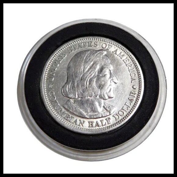 1893 Columbian Exposition Chicago Commemorative US Silver Half Dollar - Picture 2 of 3